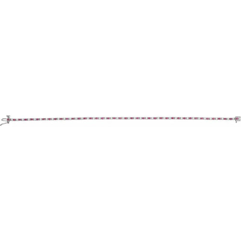 Les Rayons de Montmartre, 14K Rose Gold Lab-Grown Ruby Diamond Line Bracelet