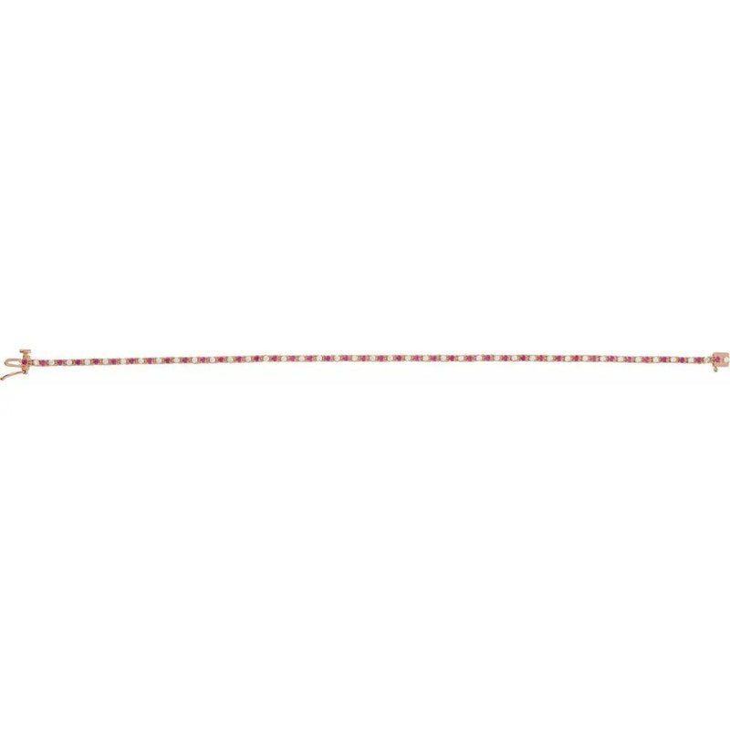 Les Rayons de Montmartre, 14K Rose Gold Lab-Grown Ruby Diamond Line Bracelet