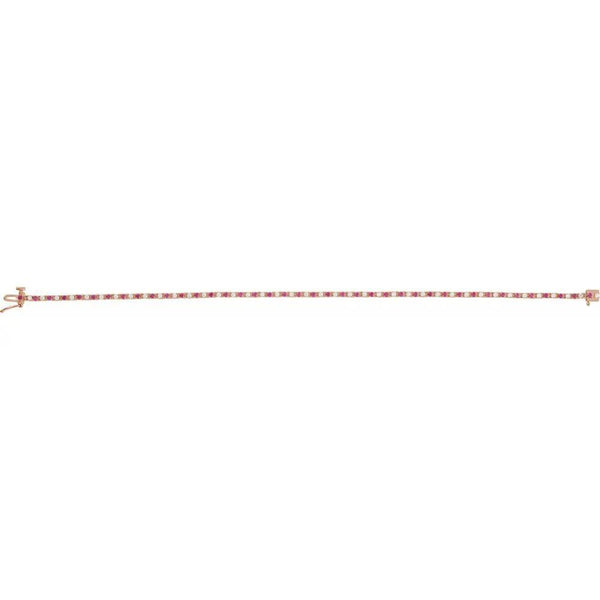Les Rayons de Montmartre, 14K Rose Gold Lab-Grown Ruby Diamond Line Bracelet