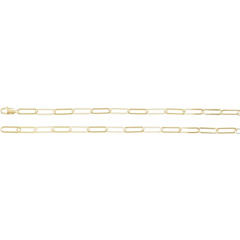 14K Yellow Gold Paperclip-Style Chain