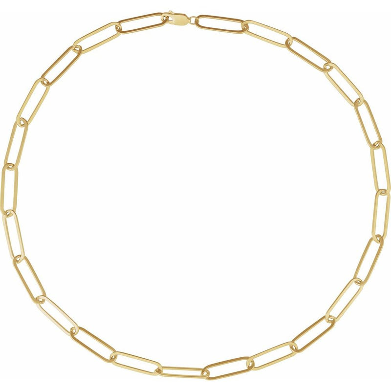 14K Yellow Gold Paperclip-Style Chain