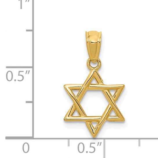 L'Etoile, Small Yellow Gold Star of David Pendant