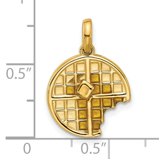 Le Gaufre de Montmartre, 14K Gold Waffle Pendant