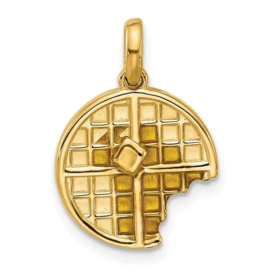 Le Gaufre de Montmartre, 14K Gold Waffle Pendant