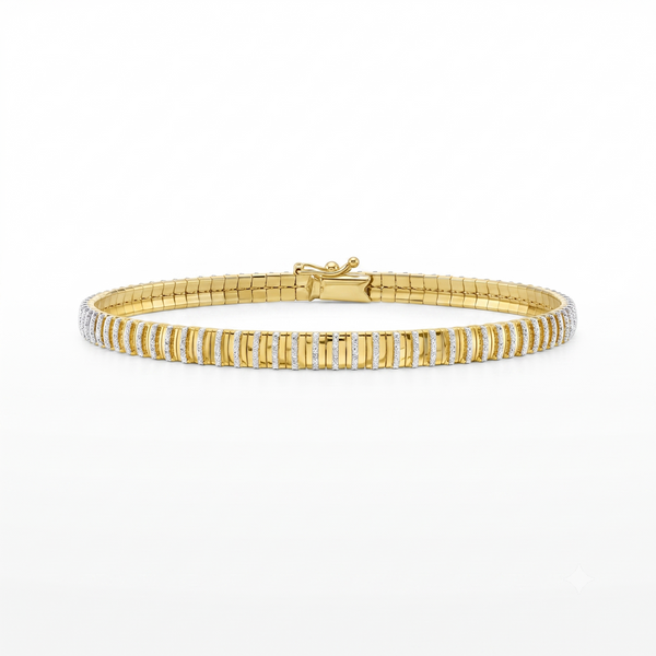 Two-Tone Gold Diamante Flexible Bracelet