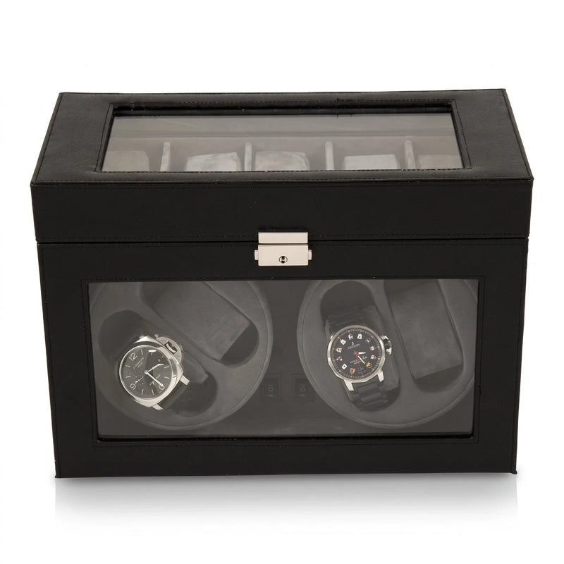 L'Ombre de Seine, Black Leather & Glass Watch Winder