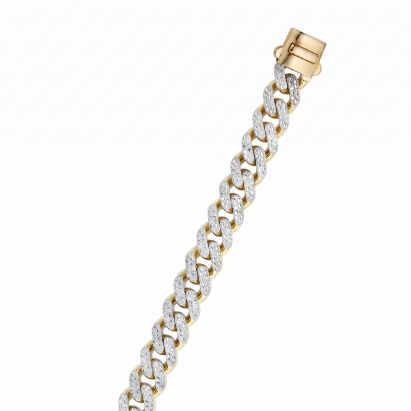 Étincelle de Versailles, Gold Diamond Cuban Bracelet