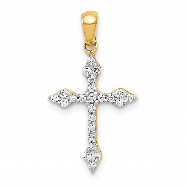 La Petite Merveilleuse, Yellow Gold Diamond Cross Pendant