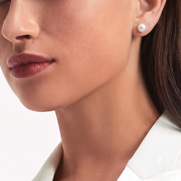White Freshwater Cultured Pearl AA-Grade Earrings