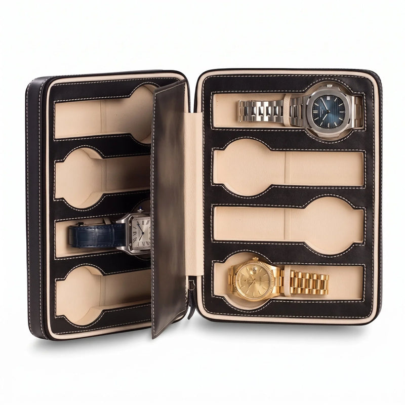 L'Écrin de Versailles, Black Leather Watch Collector Case