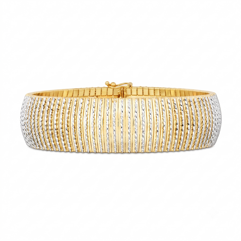 Bold Diamanté Flexible Bracelet, 14K Yellow Gold