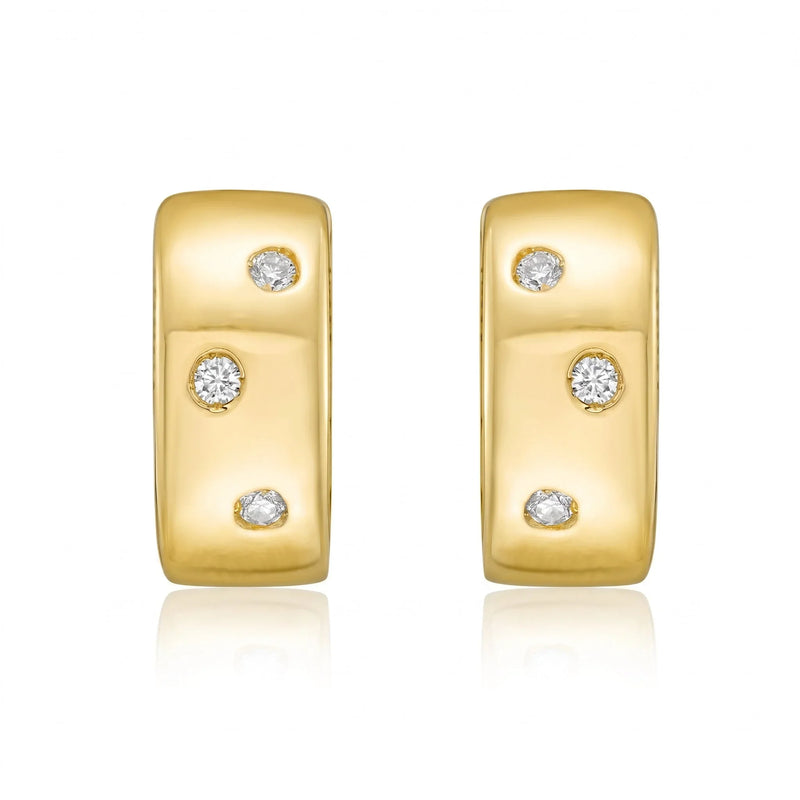 Éclat de Montmartre, Yellow Gold Diamond Hoop Earrings