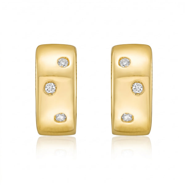 Éclat de Montmartre, Yellow Gold Diamond Hoop Earrings