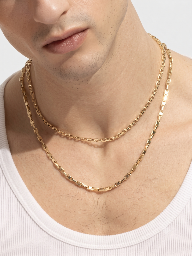 Alternating Mariner Chain Necklace (22")