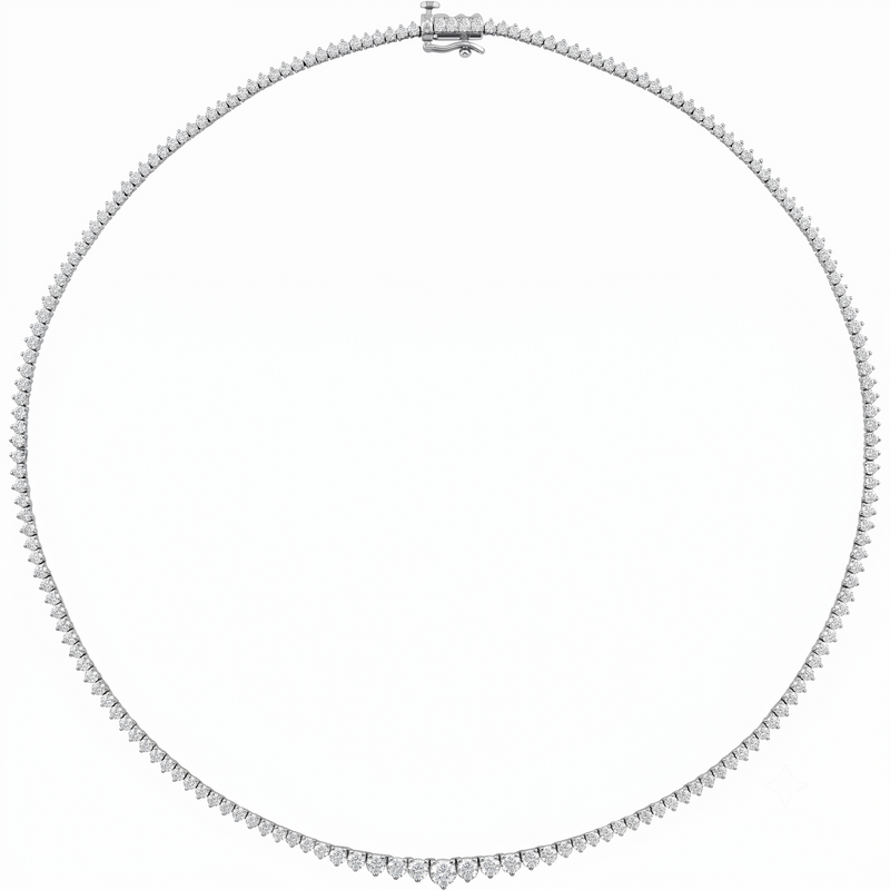 Graduated Diamond Tennis Necklace 6 5/8 CTW