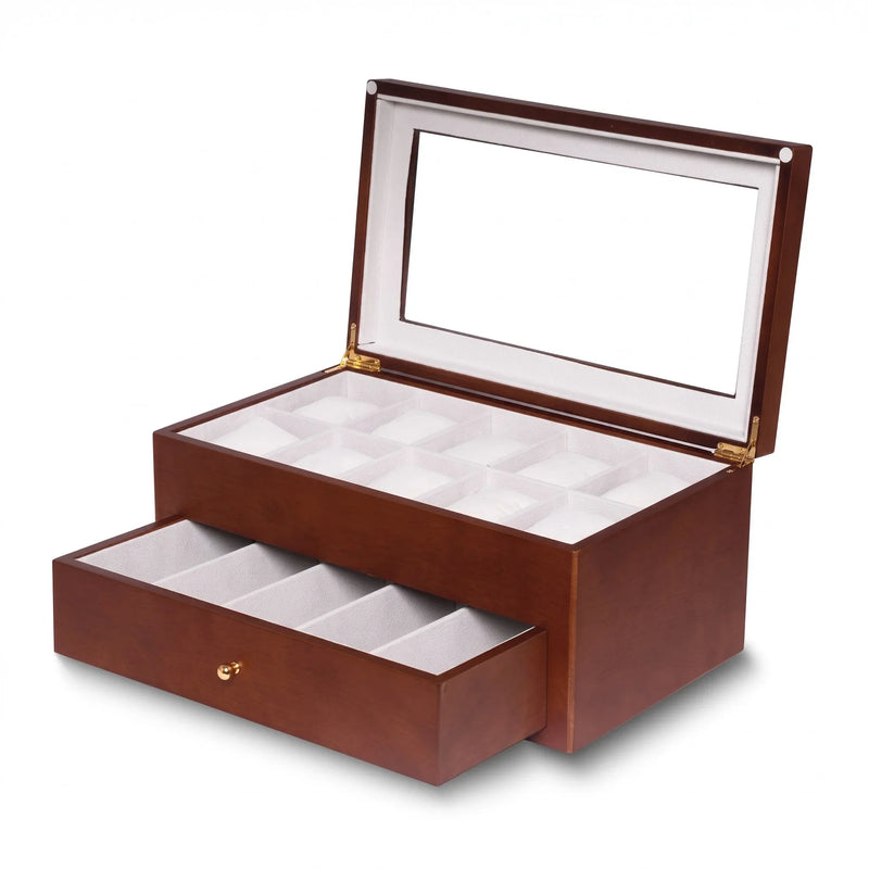 L'Éclat de Loire, Cherry Wood Watch & Jewelry Box