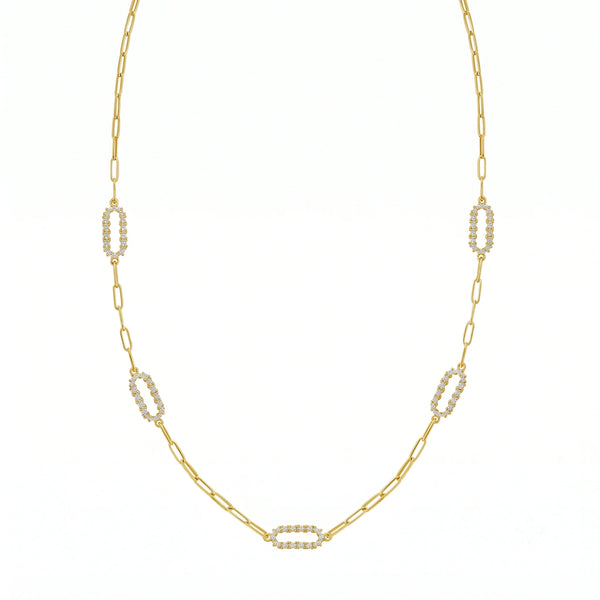 Lumière de Montmartre, Diamond & Gold Paperclip Necklace