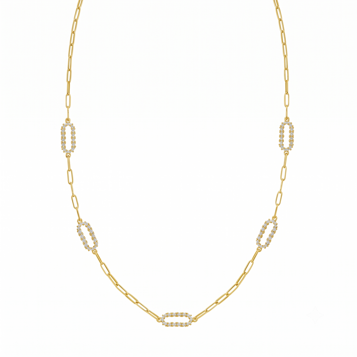 Lumière de Montmartre, Diamond & Gold Paperclip Necklace
