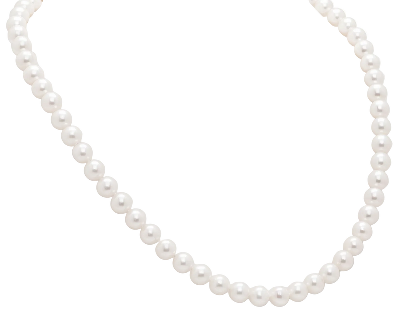 White Freshwater Cultured Pearl AA-Grade 7 x 7.5mm Necklace