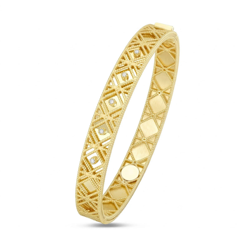 Lumière de Versailles, Yellow Gold Diamond Woven Bangle