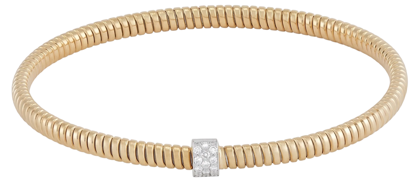 Gold Diamond-Set Bangle Bracelet
