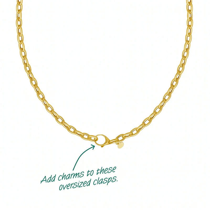 L'Enchantement de la Seine, 14K Gold Lock Charm Necklace