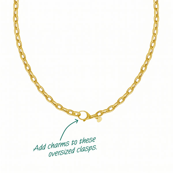 L'Enchantement de la Seine, 14K Gold Lock Charm Necklace