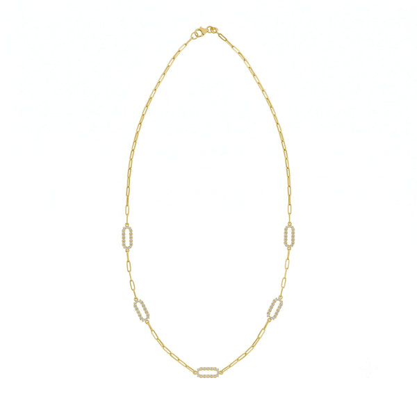 Lumière de Montmartre, Diamond & Gold Paperclip Necklace