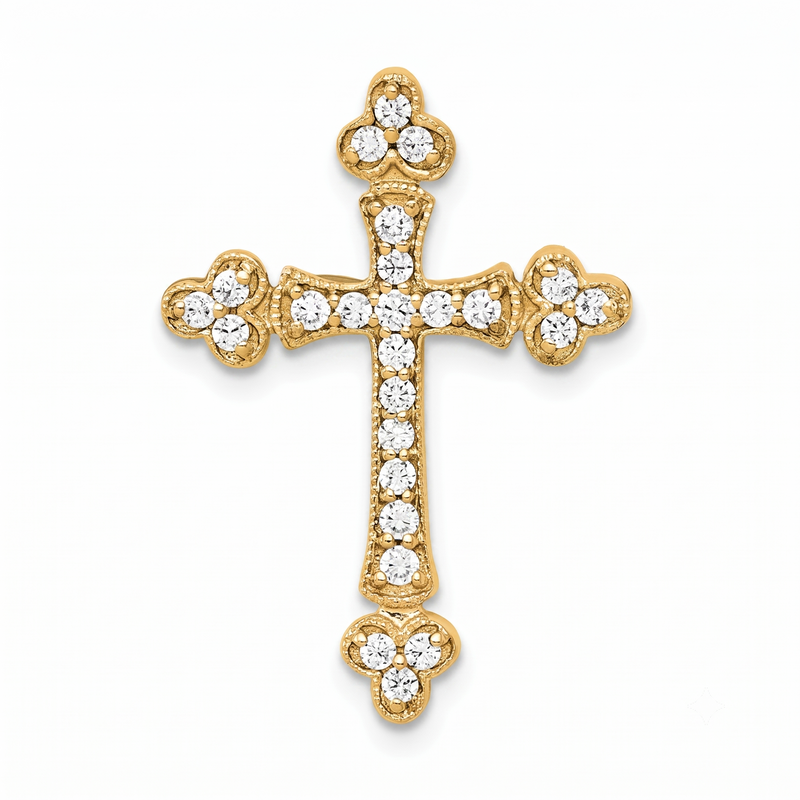La Sainte Croix, Yellow Gold Diamond Cross Pendant