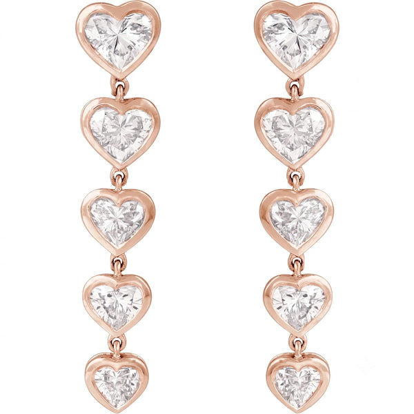 L'Étincelle de Montmartre, Diamond Heart Cascade Earrings