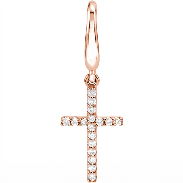 Natural Diamond Cross Charm Pendant