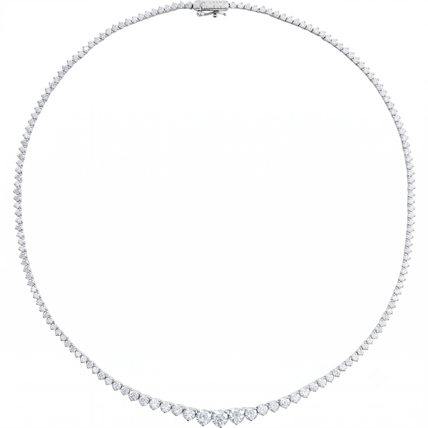 Graduated Diamond Tennis Necklace 9 1/2 CTW