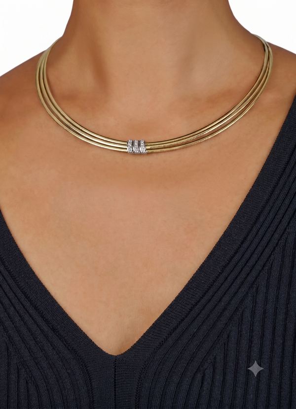 Lumière de l'Île de la Cité, Two-Tone Gold Diamond Necklace