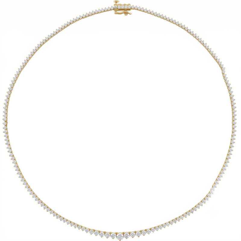 Graduated Diamond Tennis Necklace 6 5/8 CTW