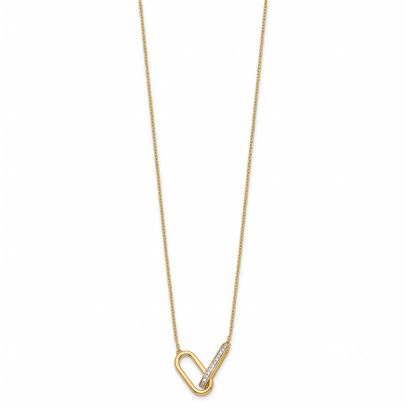 Diamond Interlocked Paperclip Links Necklace