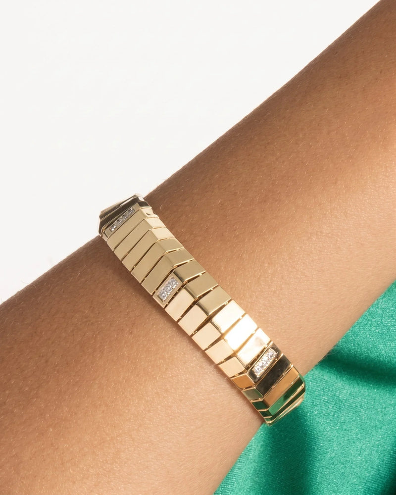 Lumière de Montmartre, Gold Diamond Statement Bracelet