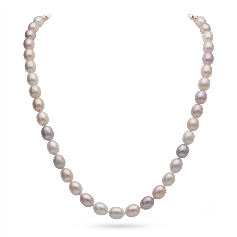 Pastel Colors Cultured Oval Pearl 7.5–8mm Necklace