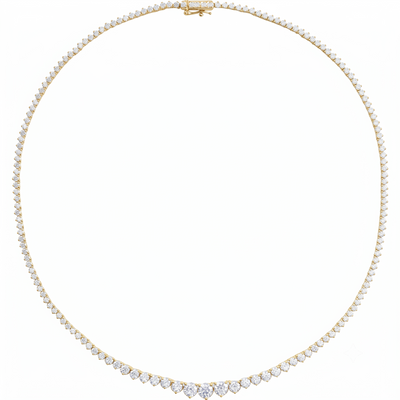 Graduated Diamond Tennis Necklace 9 1/2 CTW