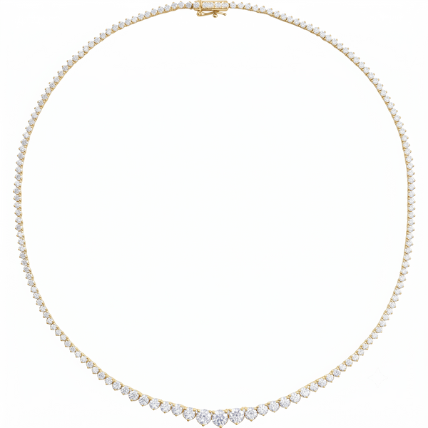 Graduated Diamond Tennis Necklace 9 1/2 CTW