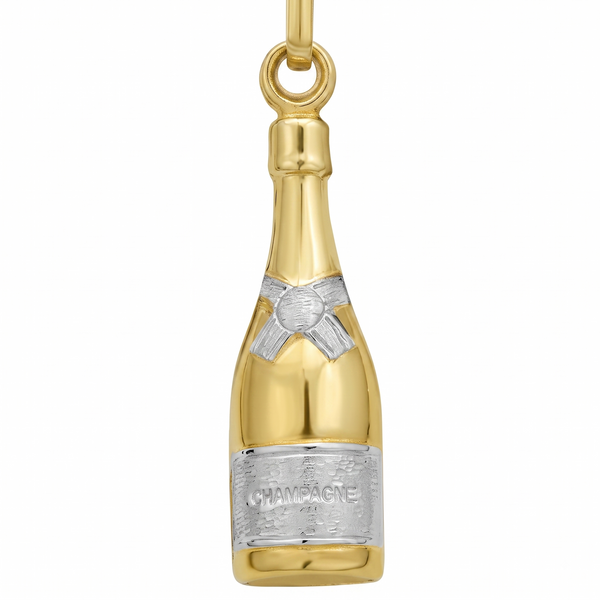 Le Mousseux de Reims, 14K Gold Champagne Bottle Charm
