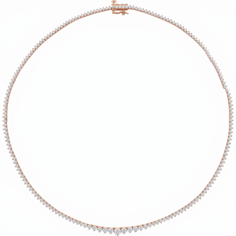 Graduated Diamond Tennis Necklace 6 5/8 CTW
