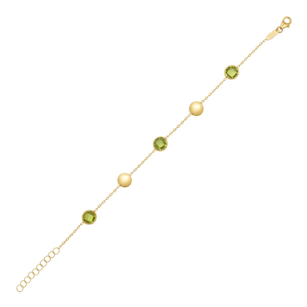 Éclat du Jardin de Giverny, Peridot Station Bracelet