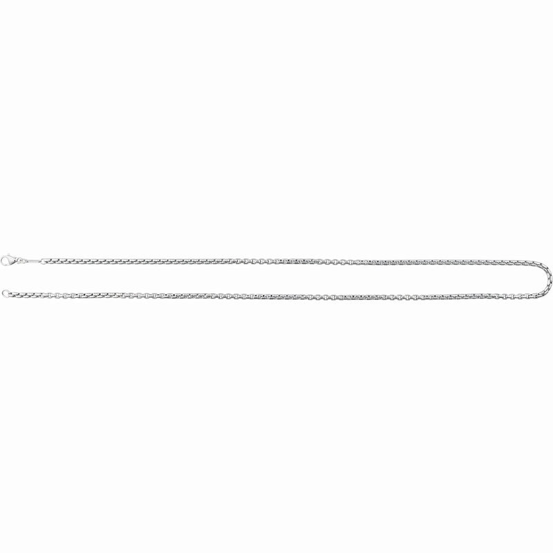 L'Ombre des Tuileries, White Gold Box Chain Necklace