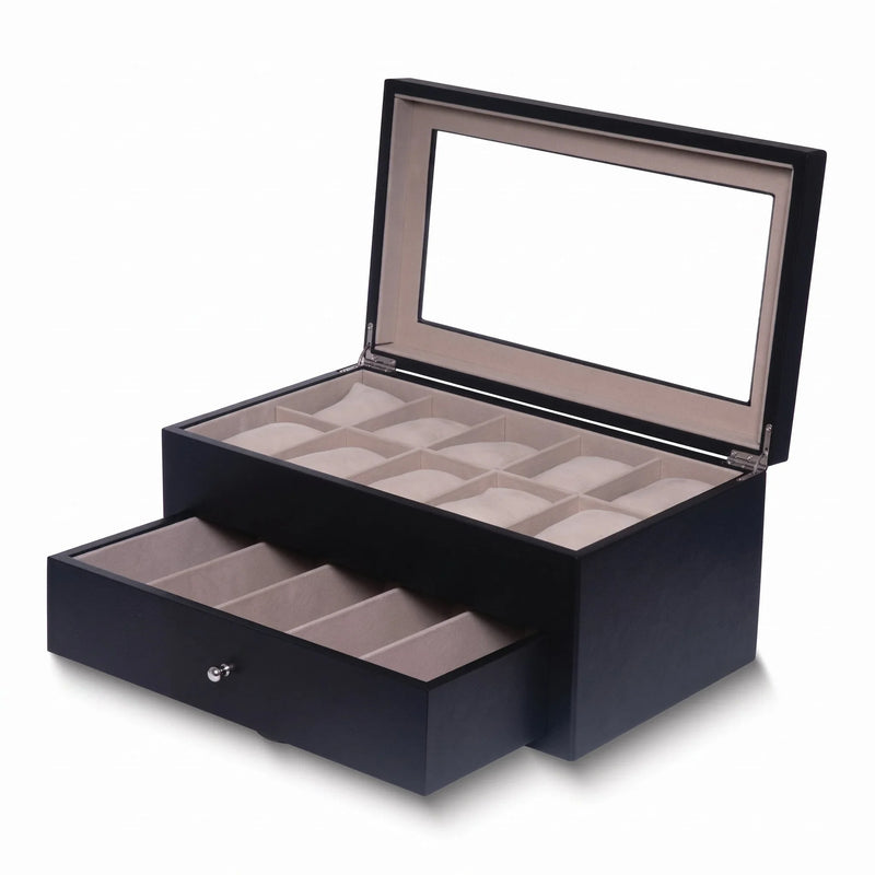 Lumière de Louvre, Matte Black Glass Jewelry Collector Valet