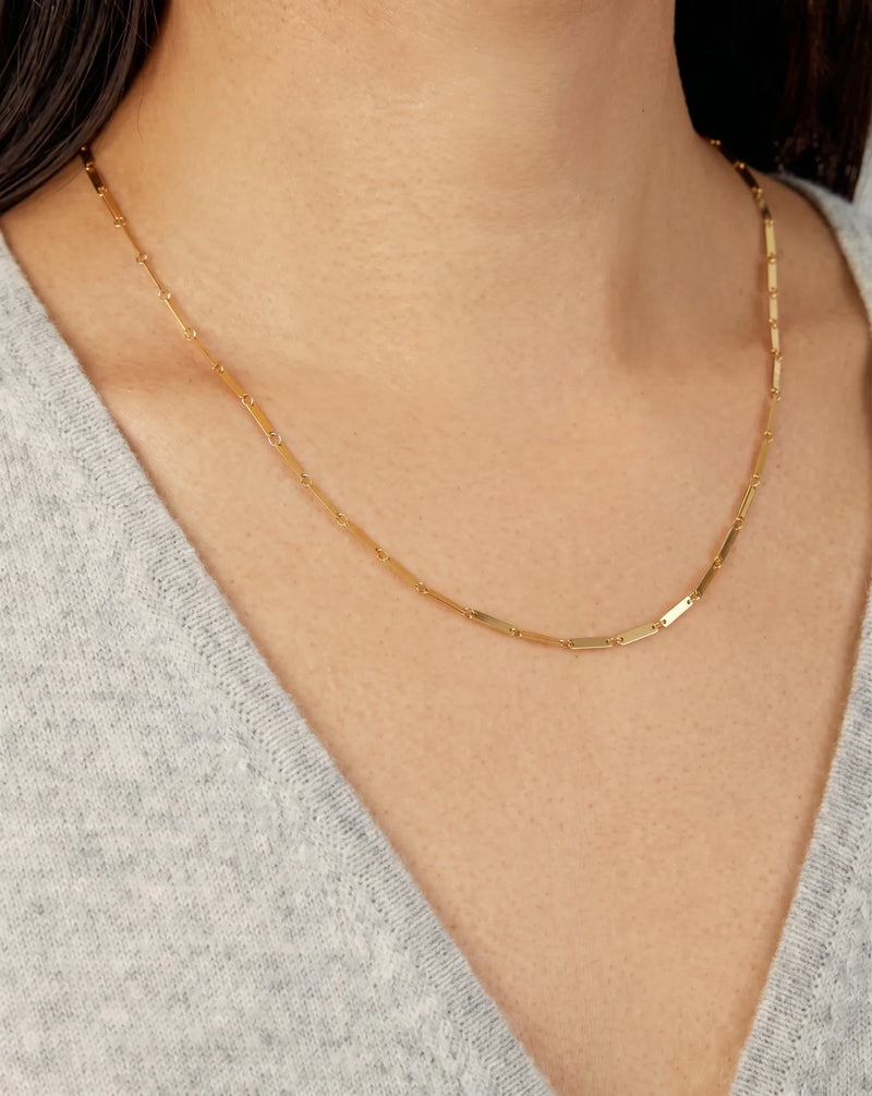 Reflet de Pont-Neuf, 14K Yellow Gold Linear Link Necklace