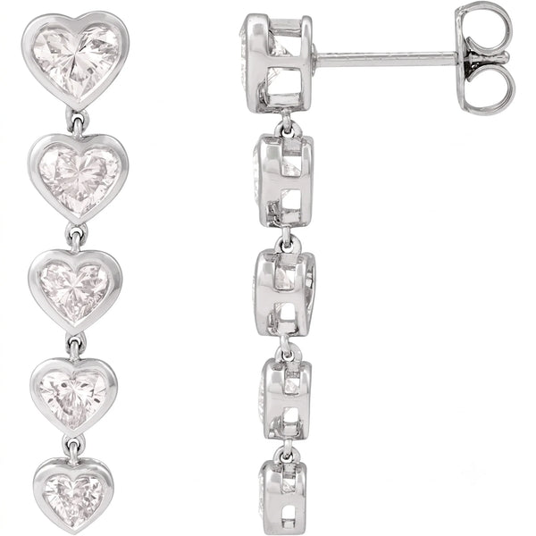 L'Étincelle de Montmartre, Diamond Heart Cascade Earrings