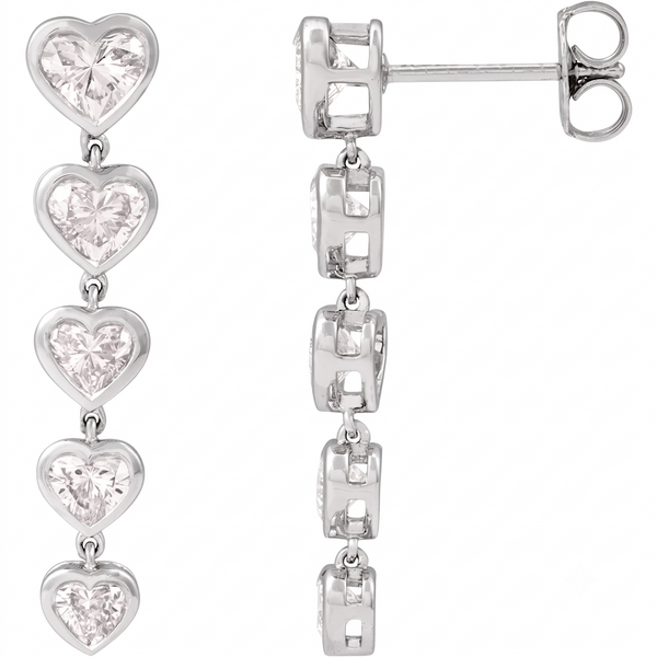 Les Petits Coeurs Heart Lab-Grown Diamond Earrings