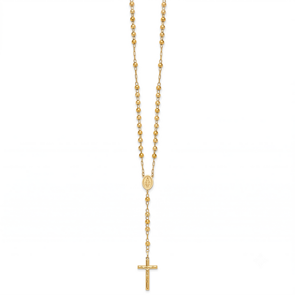 Lumière de Notre-Dame, Yellow Gold Diamond-Cut Rosary Necklace