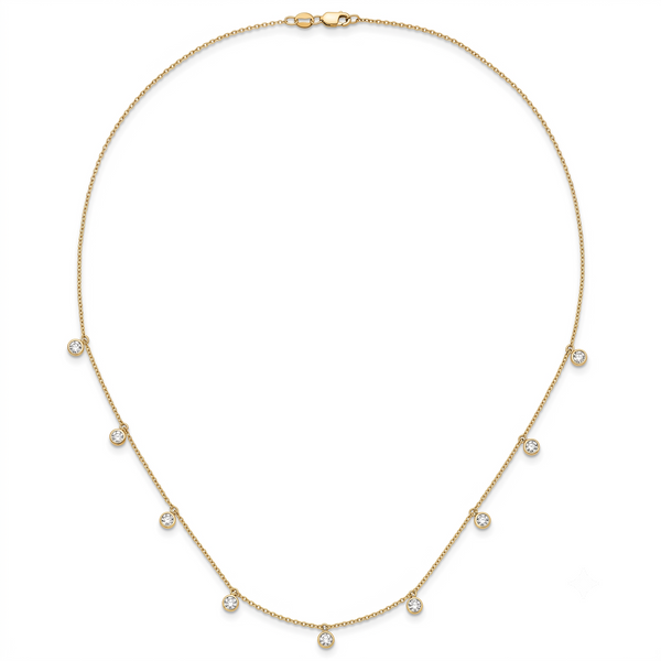 9-Station Necklace, Lab-Grown Diamond & Yellow Gold