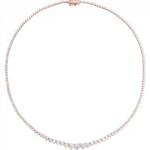 Graduated Diamond Tennis Necklace 9 1/2 CTW
